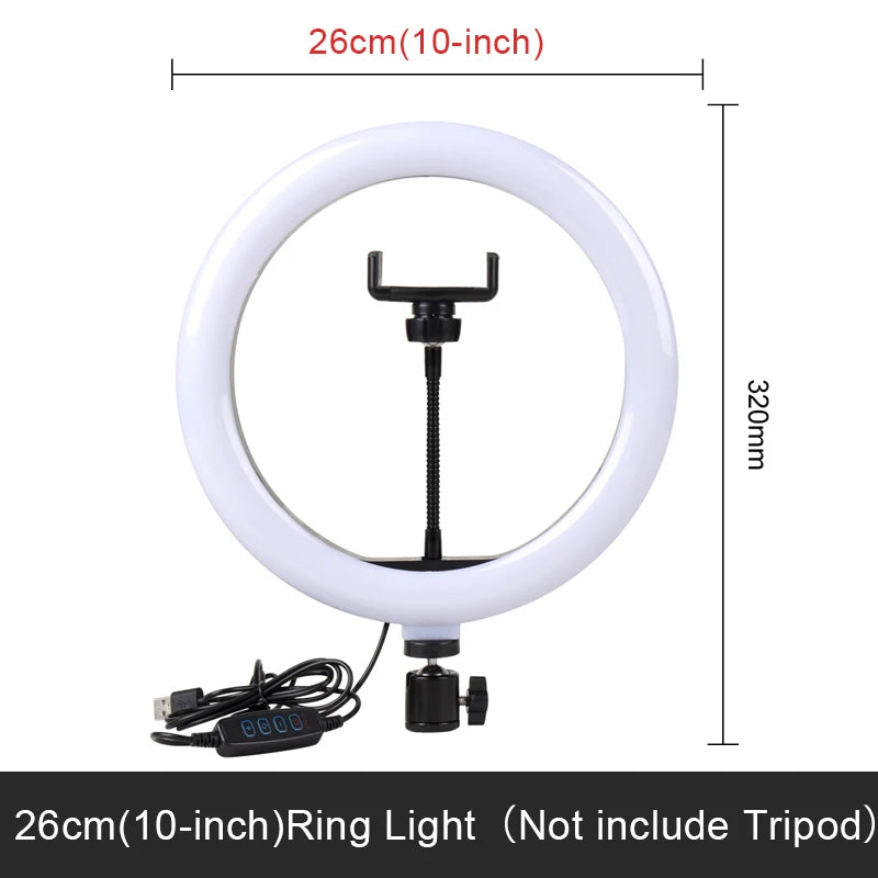 LED Ring light Selfie Ring With Tripod  Mobile Holder Live Video Streaming