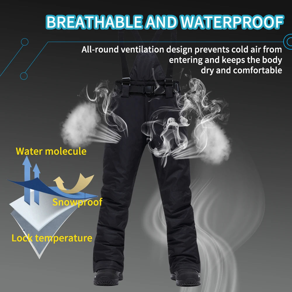 2023 Men Ski Jacket Ski Pants Winter Warm Windproof Waterproof Snowboarding