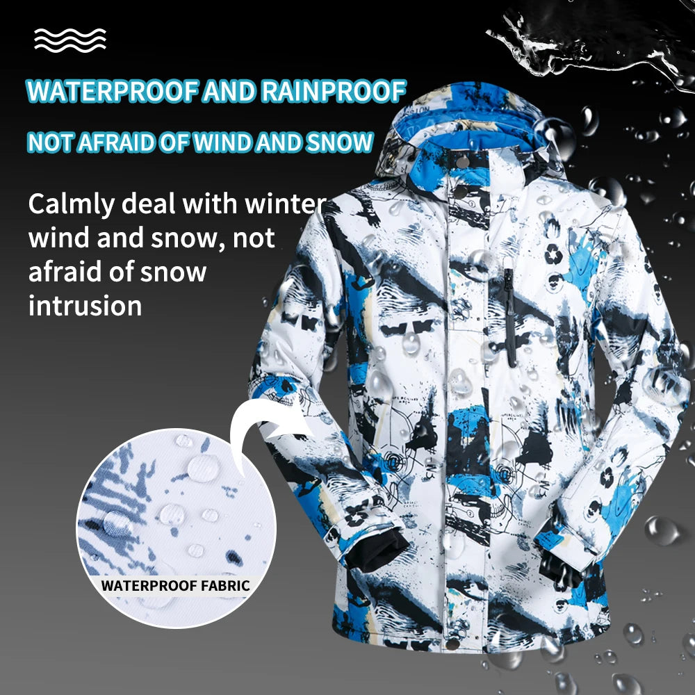 2023 Men Ski Jacket Ski Pants Winter Warm Windproof Waterproof Snowboarding