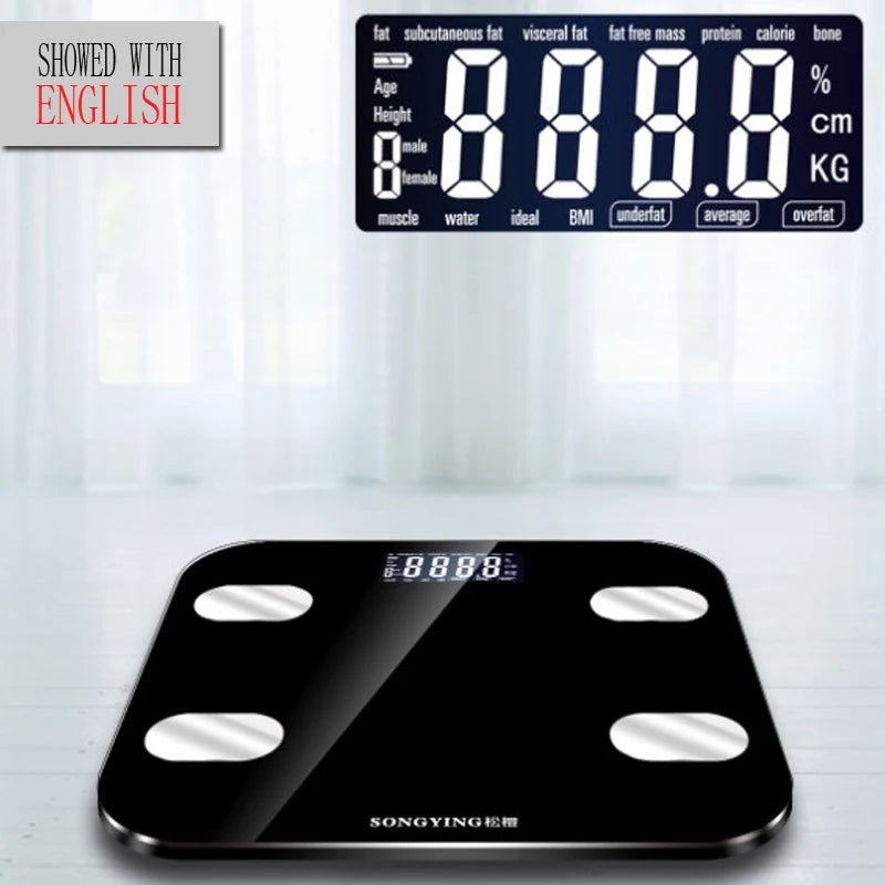 Fat BMI Scale Digital Human Weight Mi Scales Bluetooth-Compatible LCD Display