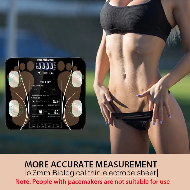 Fat BMI Scale Digital Human Weight Mi Scales Bluetooth-Compatible LCD Display