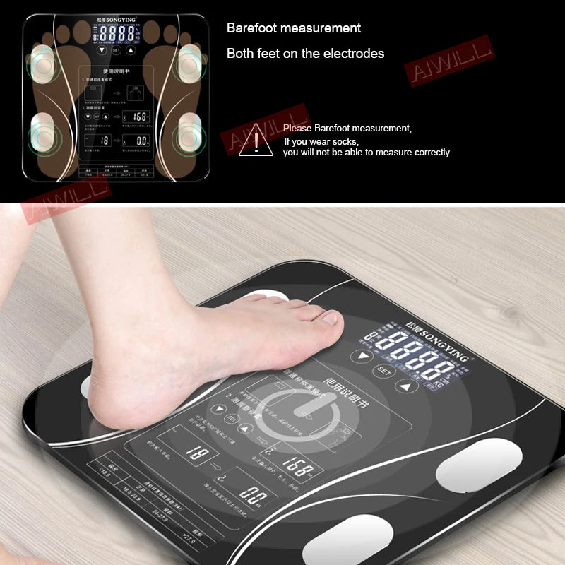 Fat BMI Scale Digital Human Weight Mi Scales Bluetooth-Compatible LCD Display