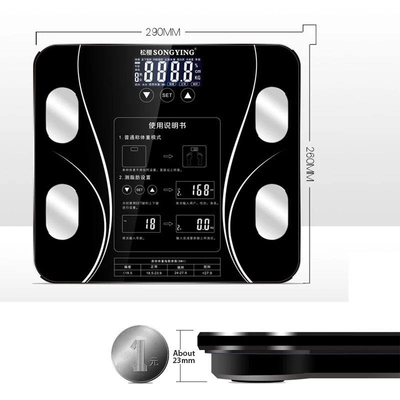 Fat BMI Scale Digital Human Weight Mi Scales Bluetooth-Compatible LCD Display