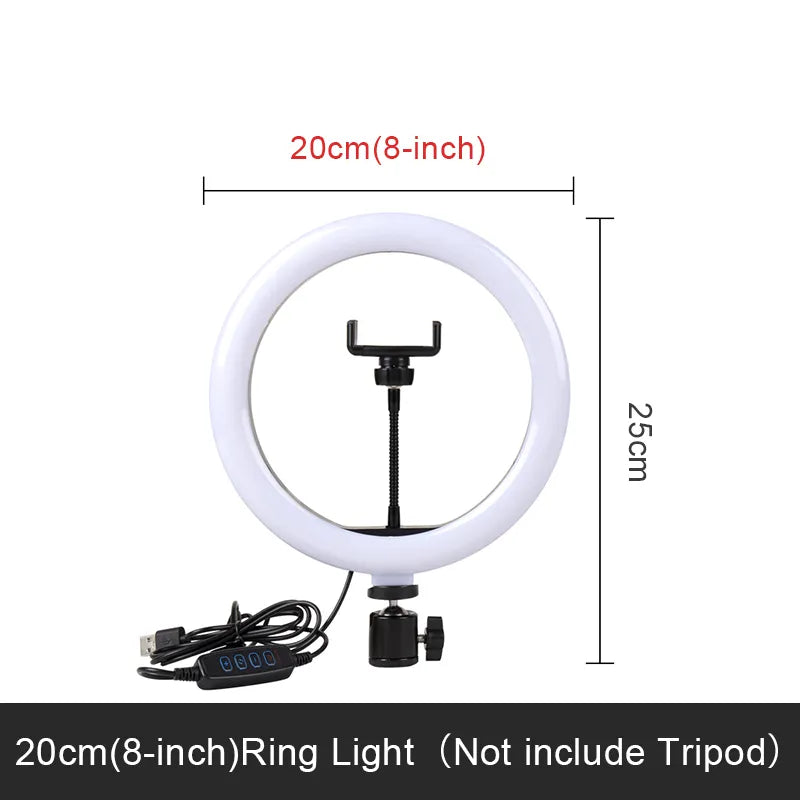 LED Ring light Selfie Ring With Tripod  Mobile Holder Live Video Streaming