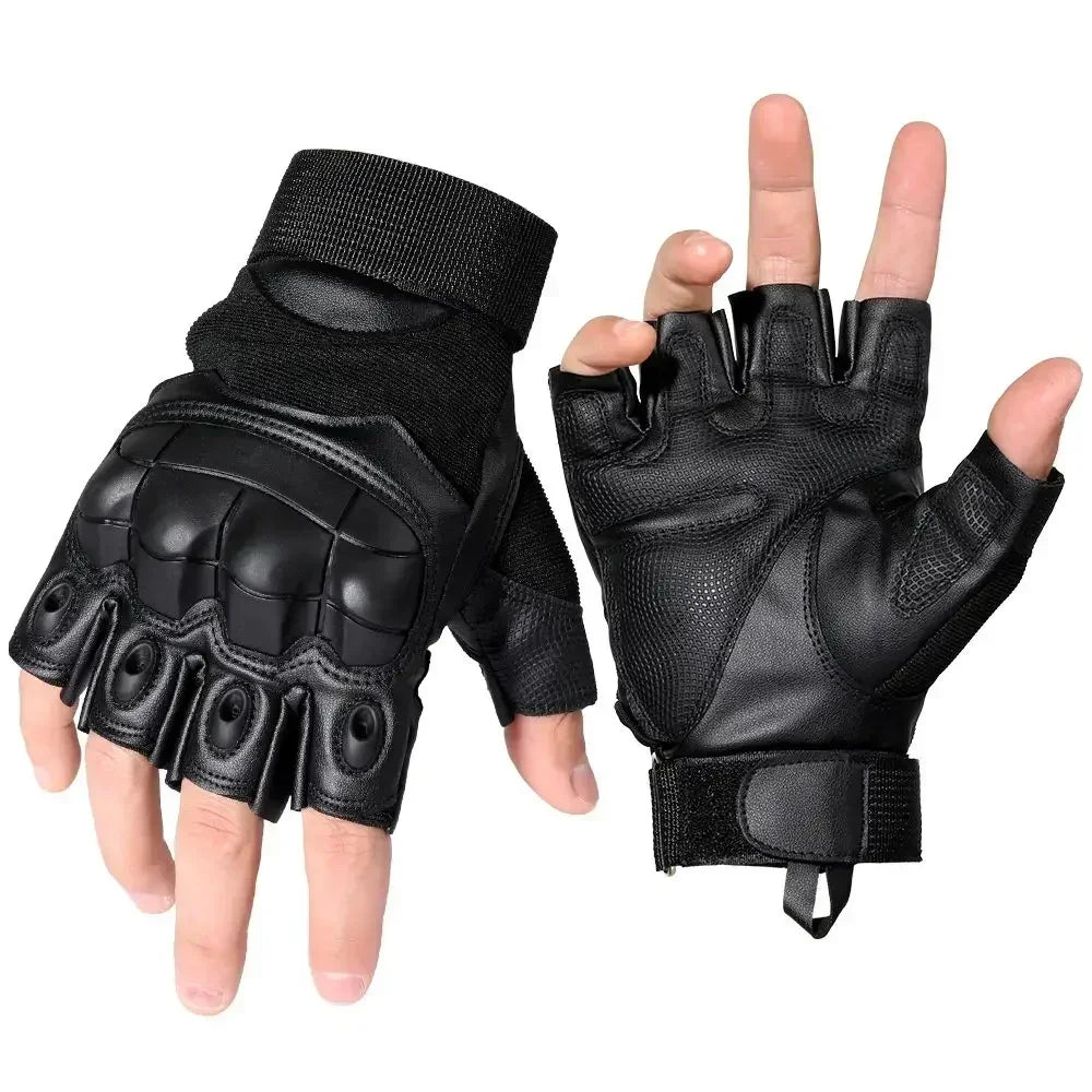 Full Finger Tactical Gloves Leather Touch Screen Rubber Protective Gear